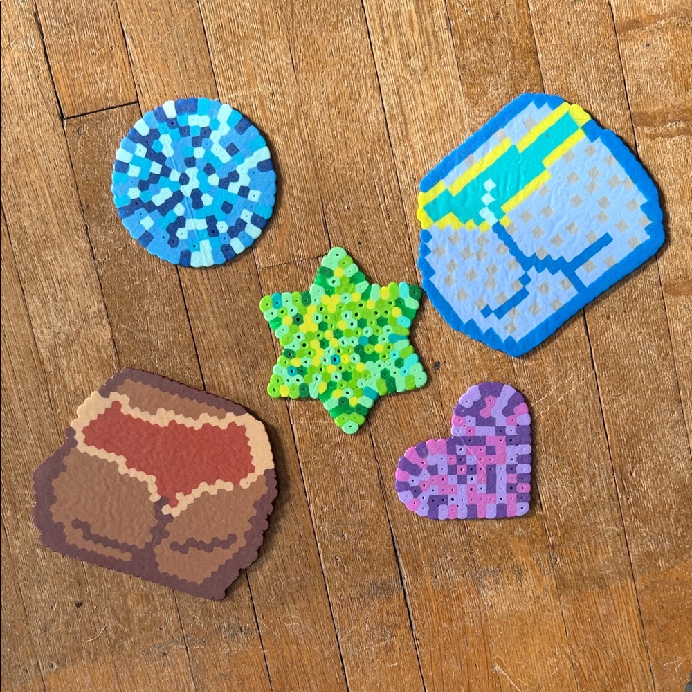 Colorful Handmade Beaded Booty Coasters Set
